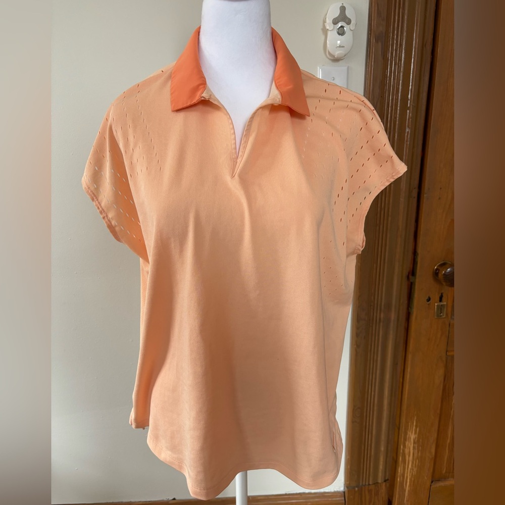 Nike Women's Orange Dri-Fit Golf Shirt, size L